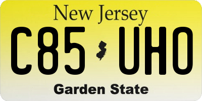 NJ license plate C85UHO