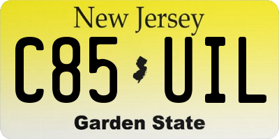 NJ license plate C85UIL