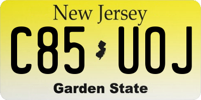 NJ license plate C85UOJ
