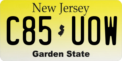NJ license plate C85UOW