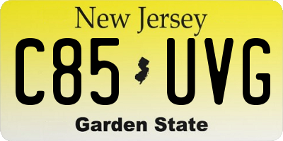 NJ license plate C85UVG