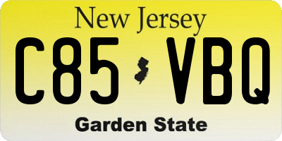 NJ license plate C85VBQ
