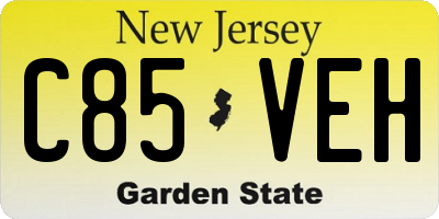 NJ license plate C85VEH
