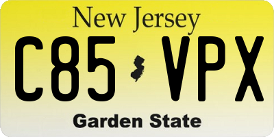 NJ license plate C85VPX