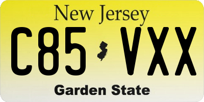 NJ license plate C85VXX