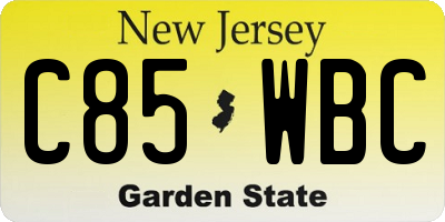 NJ license plate C85WBC