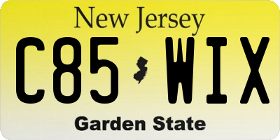NJ license plate C85WIX