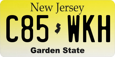 NJ license plate C85WKH