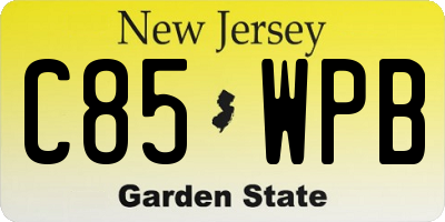 NJ license plate C85WPB