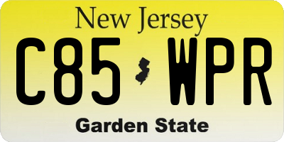 NJ license plate C85WPR