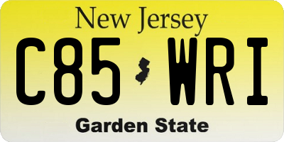 NJ license plate C85WRI