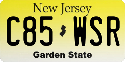 NJ license plate C85WSR