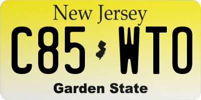 NJ license plate C85WTO