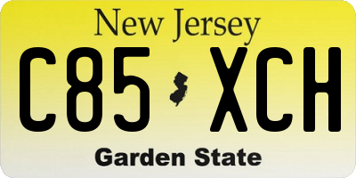 NJ license plate C85XCH