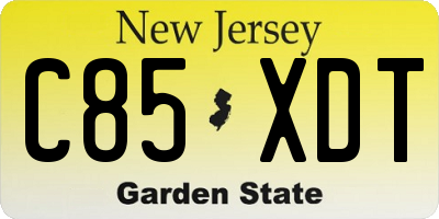 NJ license plate C85XDT