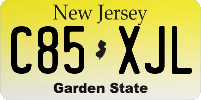 NJ license plate C85XJL