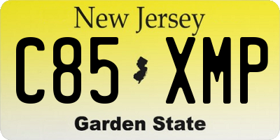 NJ license plate C85XMP