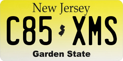 NJ license plate C85XMS