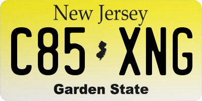 NJ license plate C85XNG