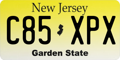 NJ license plate C85XPX