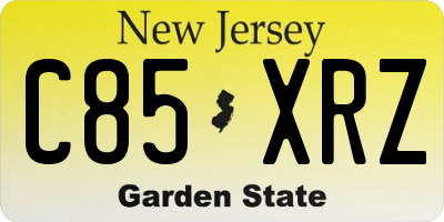 NJ license plate C85XRZ