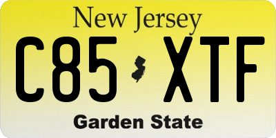 NJ license plate C85XTF