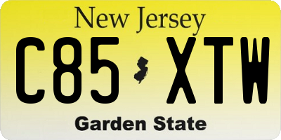 NJ license plate C85XTW