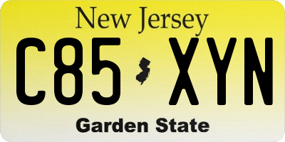 NJ license plate C85XYN