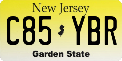 NJ license plate C85YBR