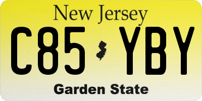 NJ license plate C85YBY