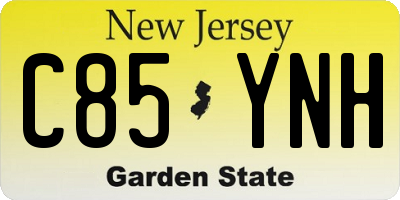 NJ license plate C85YNH