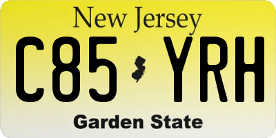 NJ license plate C85YRH