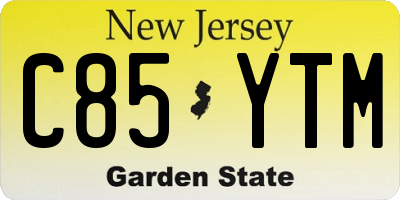 NJ license plate C85YTM