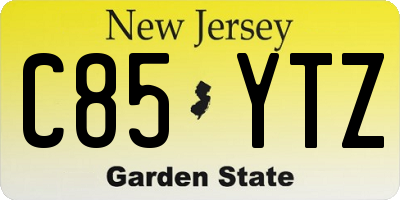 NJ license plate C85YTZ