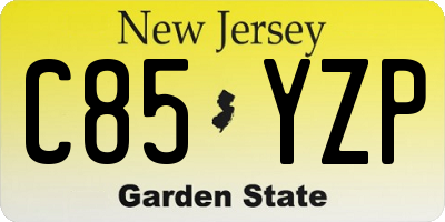 NJ license plate C85YZP