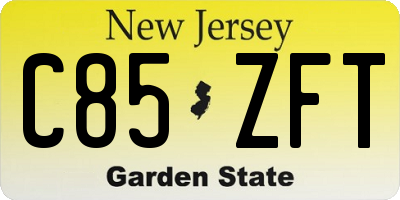 NJ license plate C85ZFT