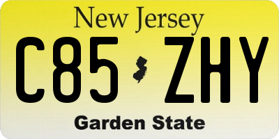 NJ license plate C85ZHY
