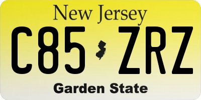 NJ license plate C85ZRZ