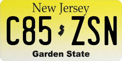 NJ license plate C85ZSN