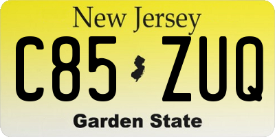 NJ license plate C85ZUQ