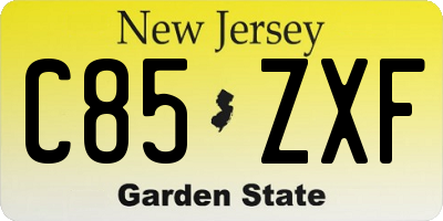 NJ license plate C85ZXF