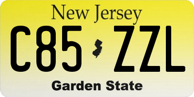NJ license plate C85ZZL