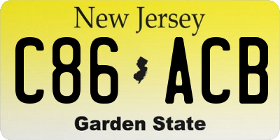NJ license plate C86ACB