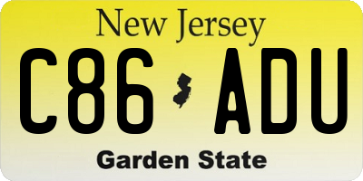NJ license plate C86ADU
