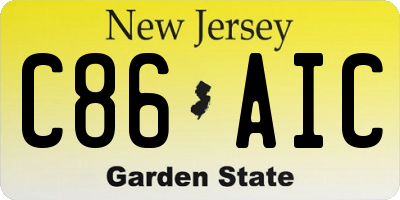 NJ license plate C86AIC