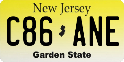 NJ license plate C86ANE