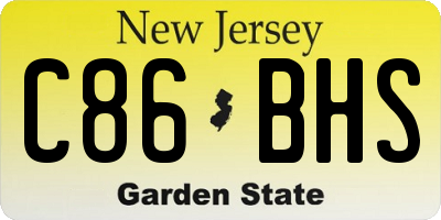 NJ license plate C86BHS