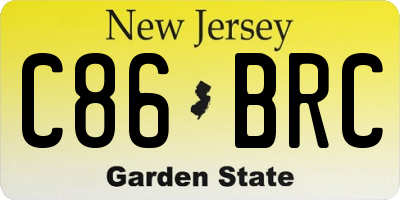 NJ license plate C86BRC