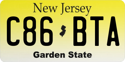 NJ license plate C86BTA