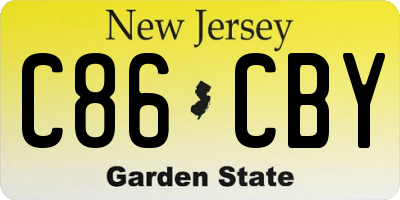 NJ license plate C86CBY